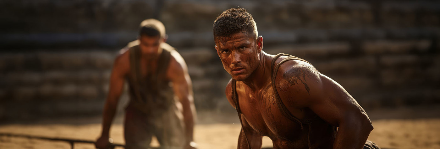 Gladiator beim Training in der Arena