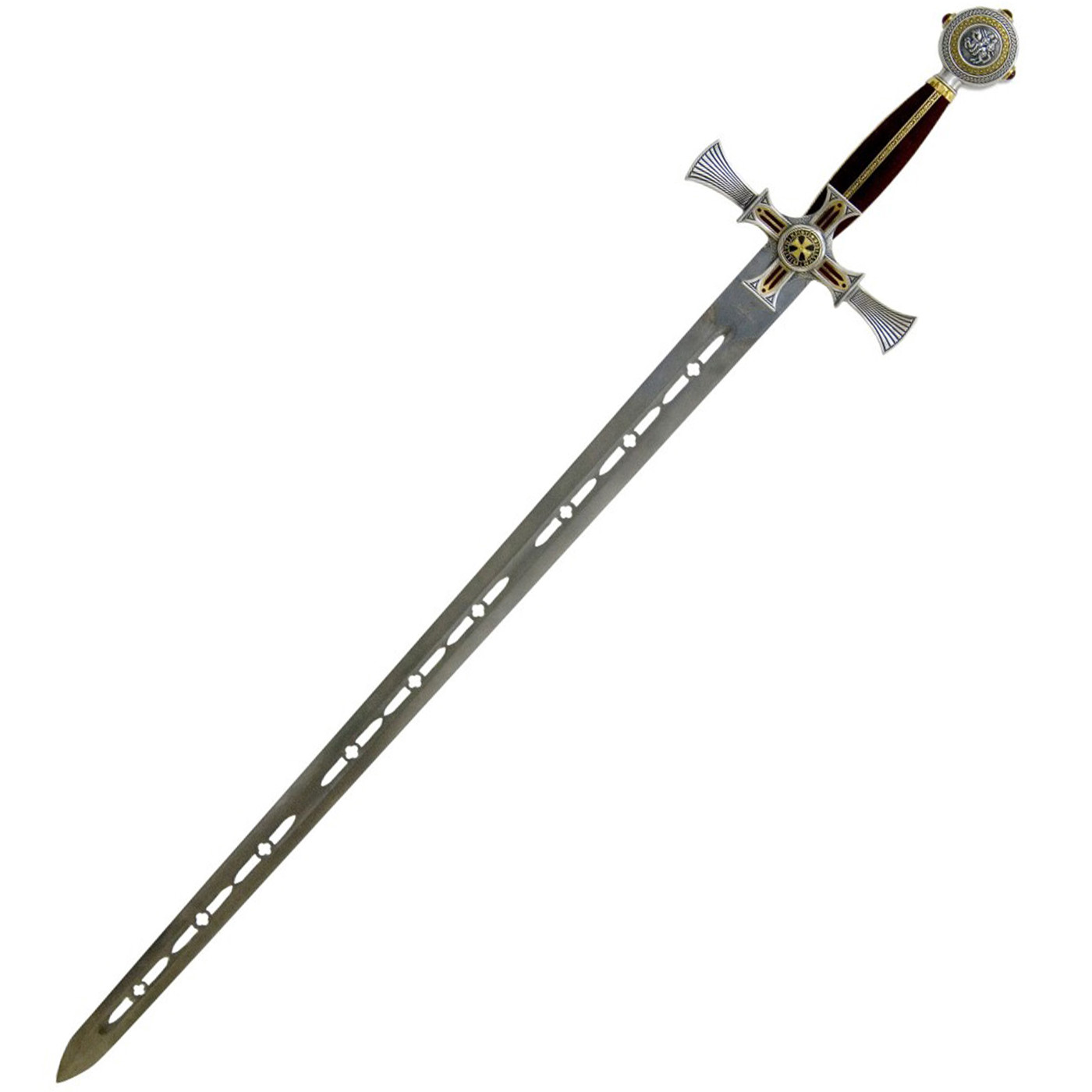 Templerschwert aus Damaststahl von Marto für Mittelalter-Dekoration und Sammler