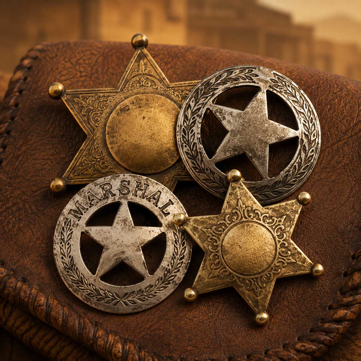 Westernabzeichen + Sheriffsterne