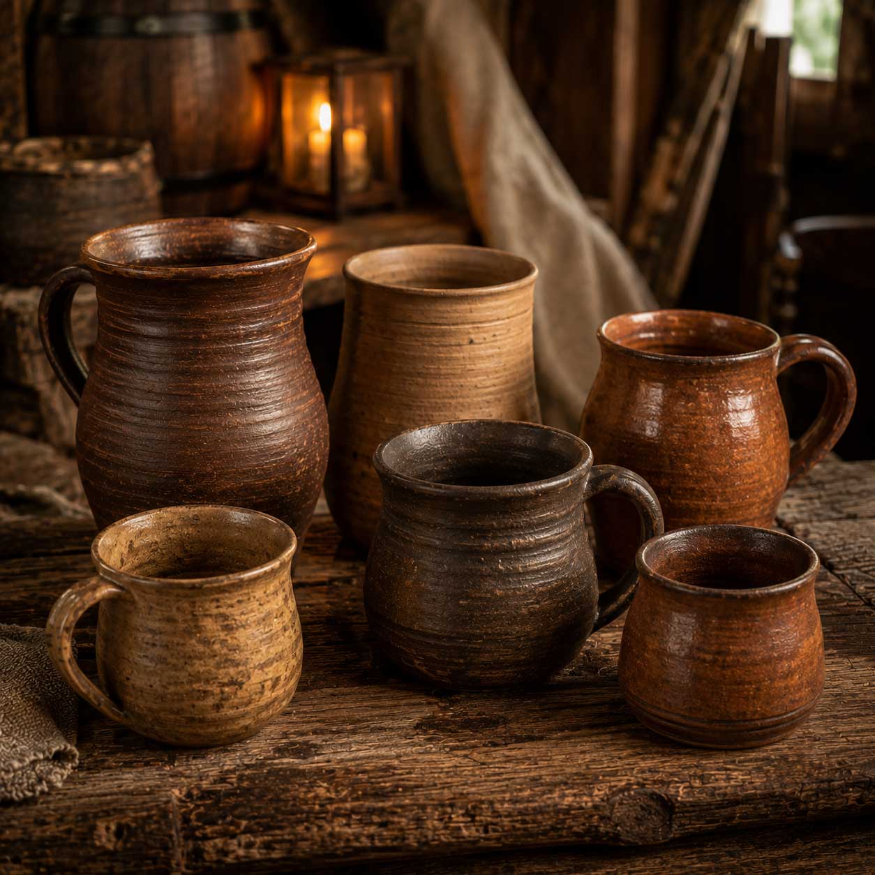 Mittelalterliche Trinkbecher, Tonbecher & Metbecher