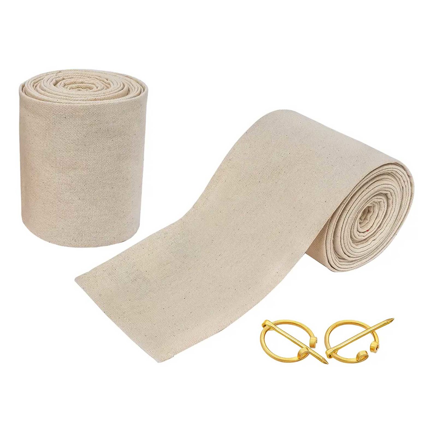 Wikinger Beinwickel aus Baumwolle – Winingas mit Messingnadeln, 2er-Set