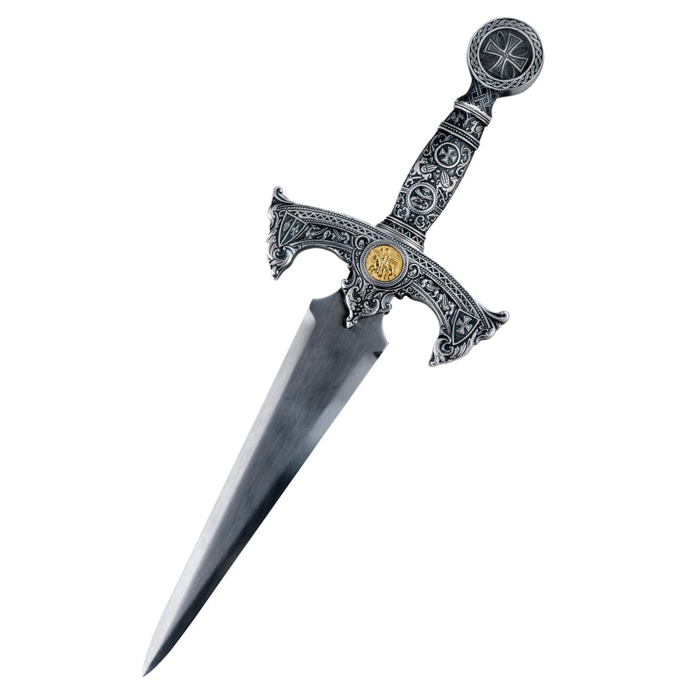 Tempelritter-Dolch von Marto mit Edelstahlklinge, verziertem Griff und Kreuzmotiven