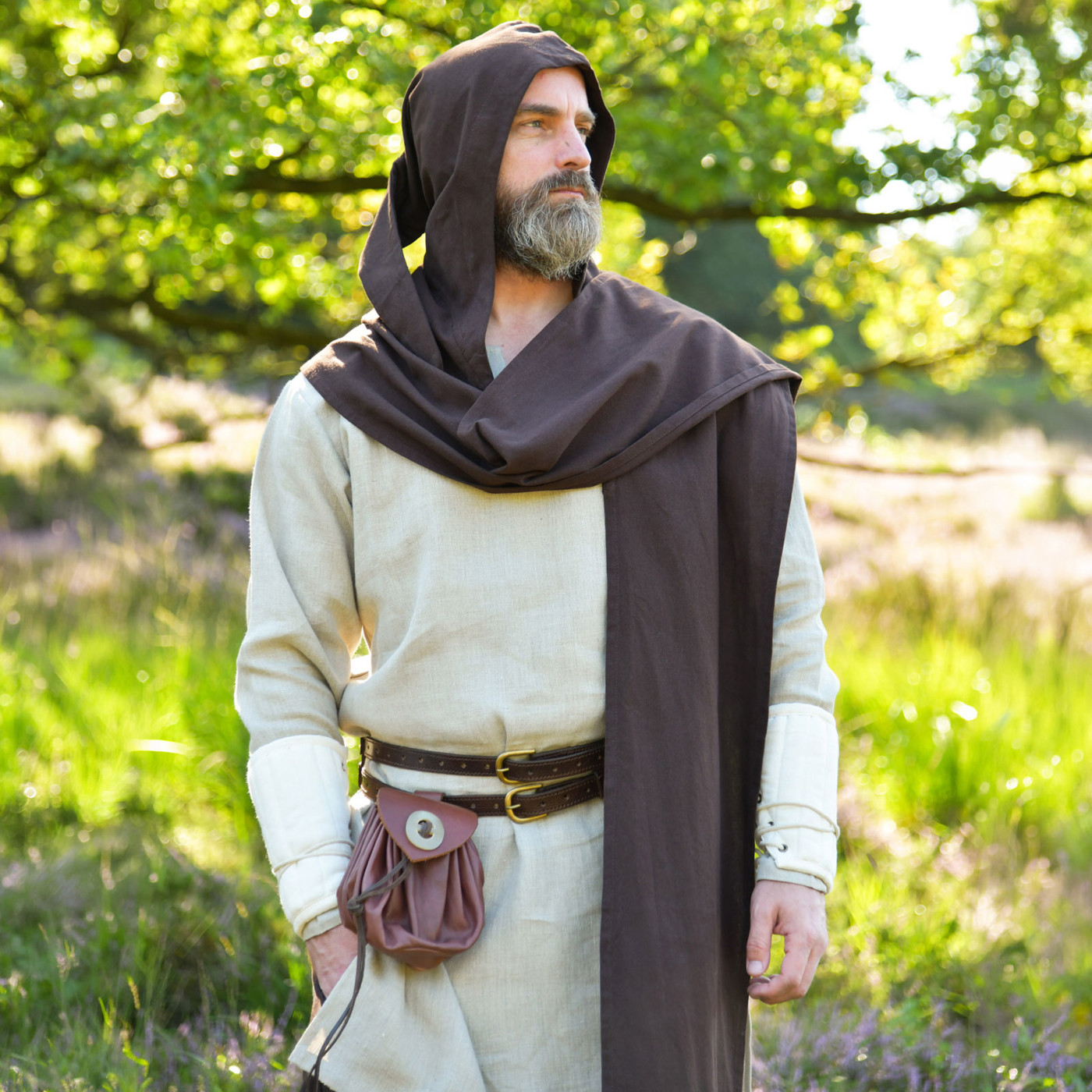 Mittelalter-Schal mit Kapuze aus Baumwolle – Unisex, verschiedene Farben