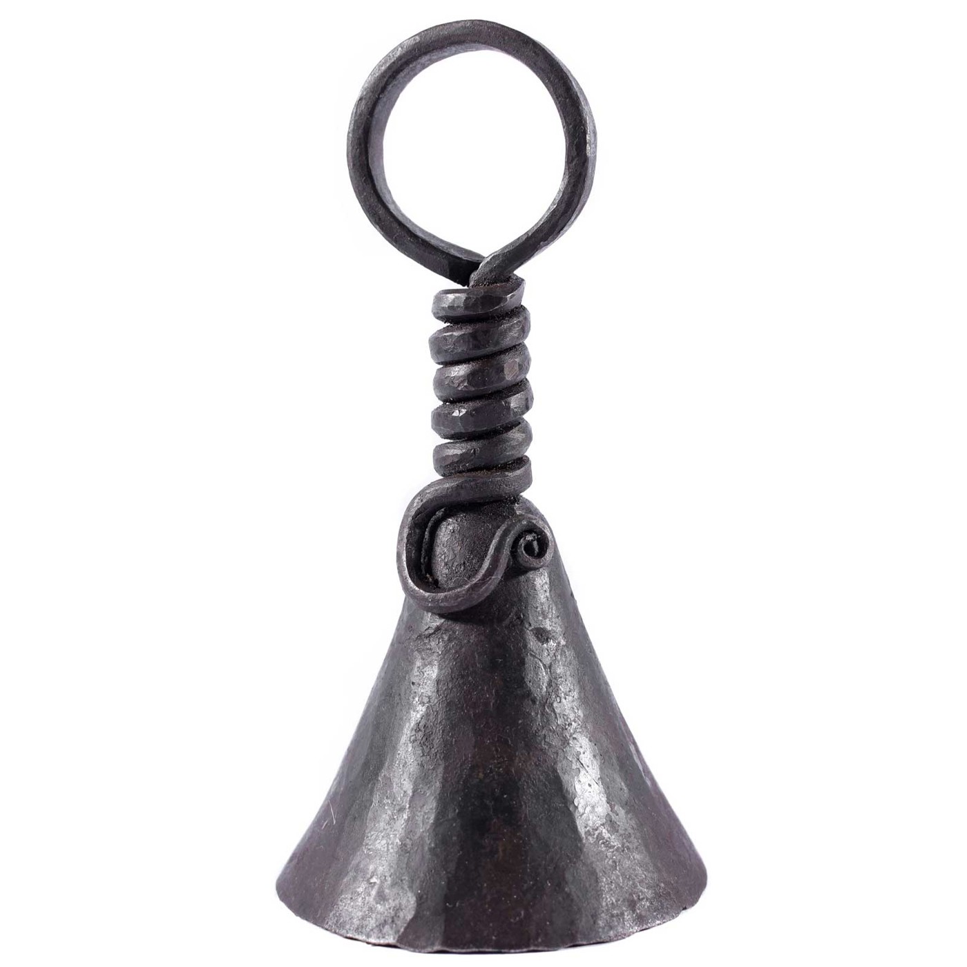 Mittelalterliche Klingel aus Eisen, geschmiedet, ca. 12 cm hoch