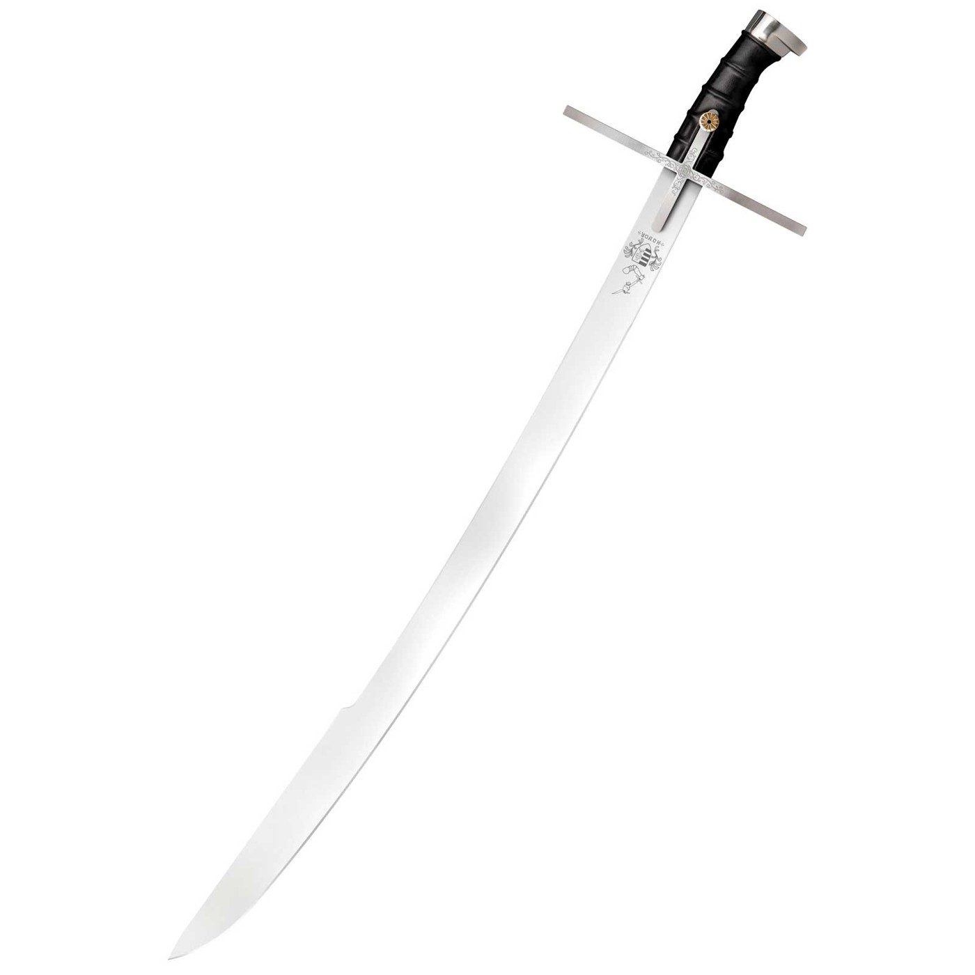 Ungarischer Säbel aus 1055 Karbonstahl mit gebogener Klinge und breiter Parierstange