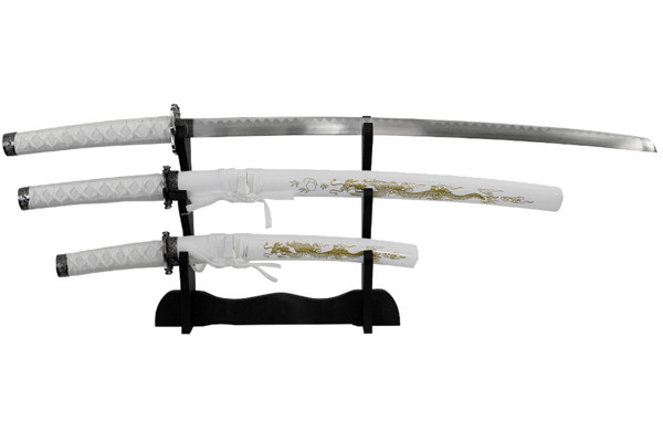 Bild von Samuraischwerter Garnitur White Dragon 4tlg