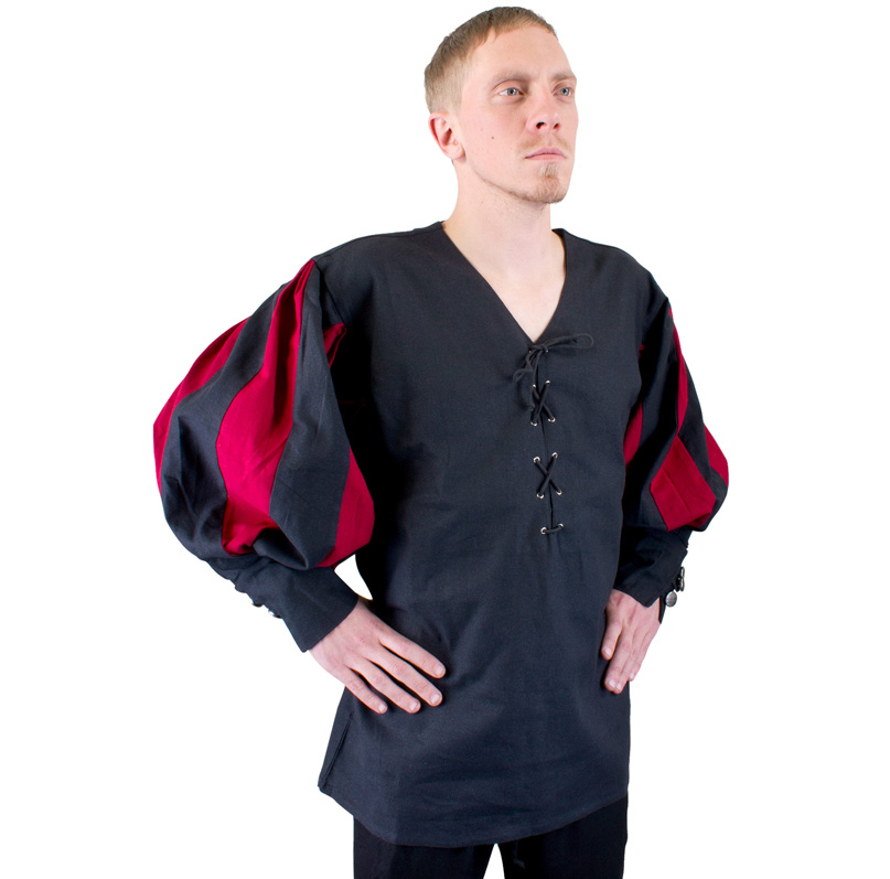 Bild von Landsknechthemd schwarz/rot