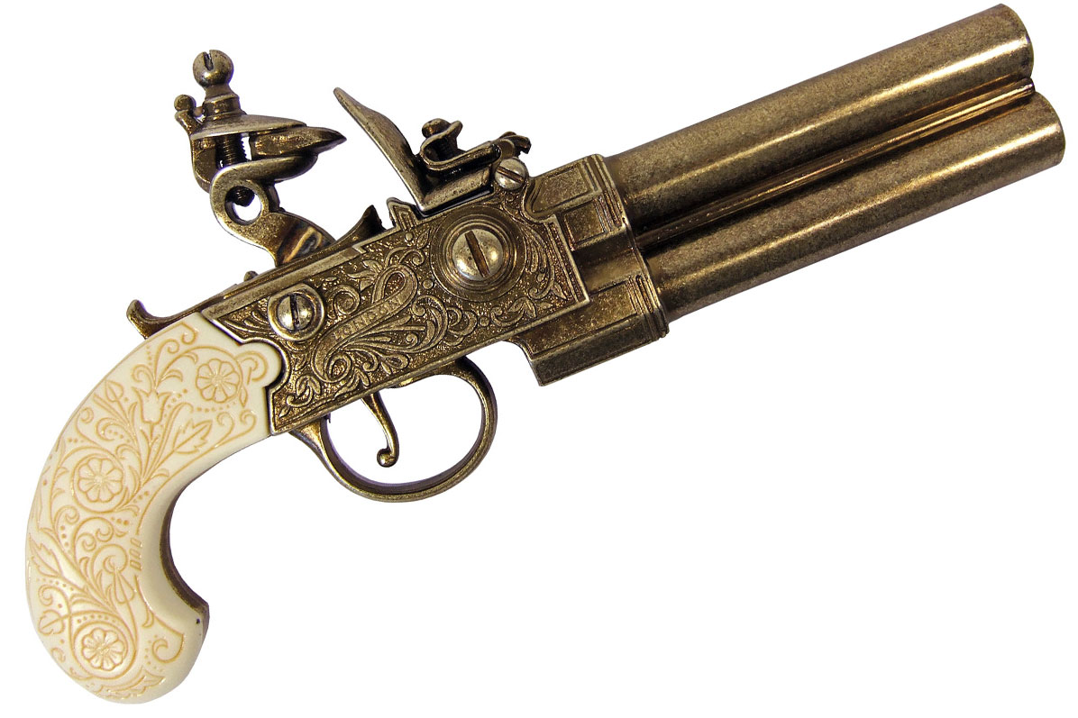 Bild von Steinschloßpistole Twigg England messingfarben