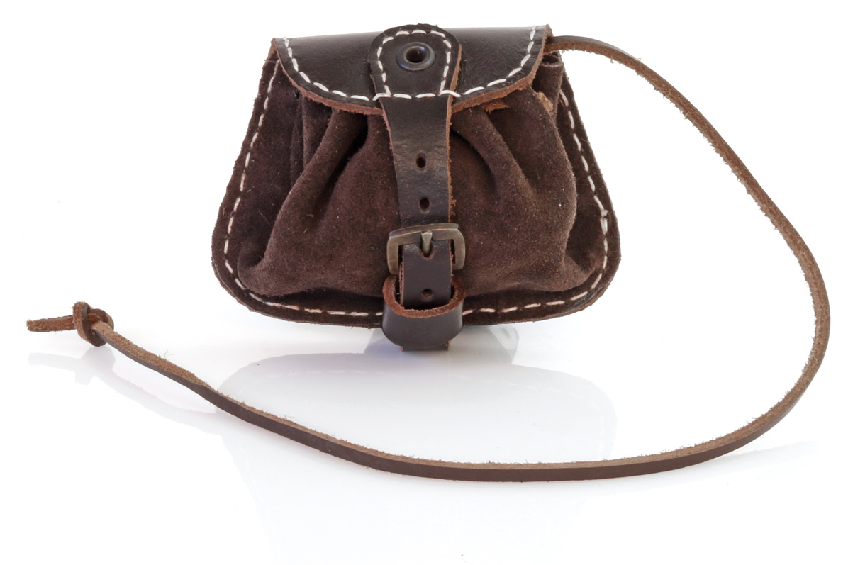 Bild von Mittelalter Gürteltasche aus Wildleder – dunkelbraun