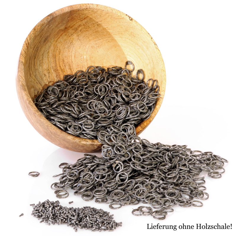 Bild von Kettenringe 1 kg RRR Ø 8 mm – lose Ringe inkl. Rundnieten zum Vernieten – für Kettenhemd, Kettenhaube & Rüstung