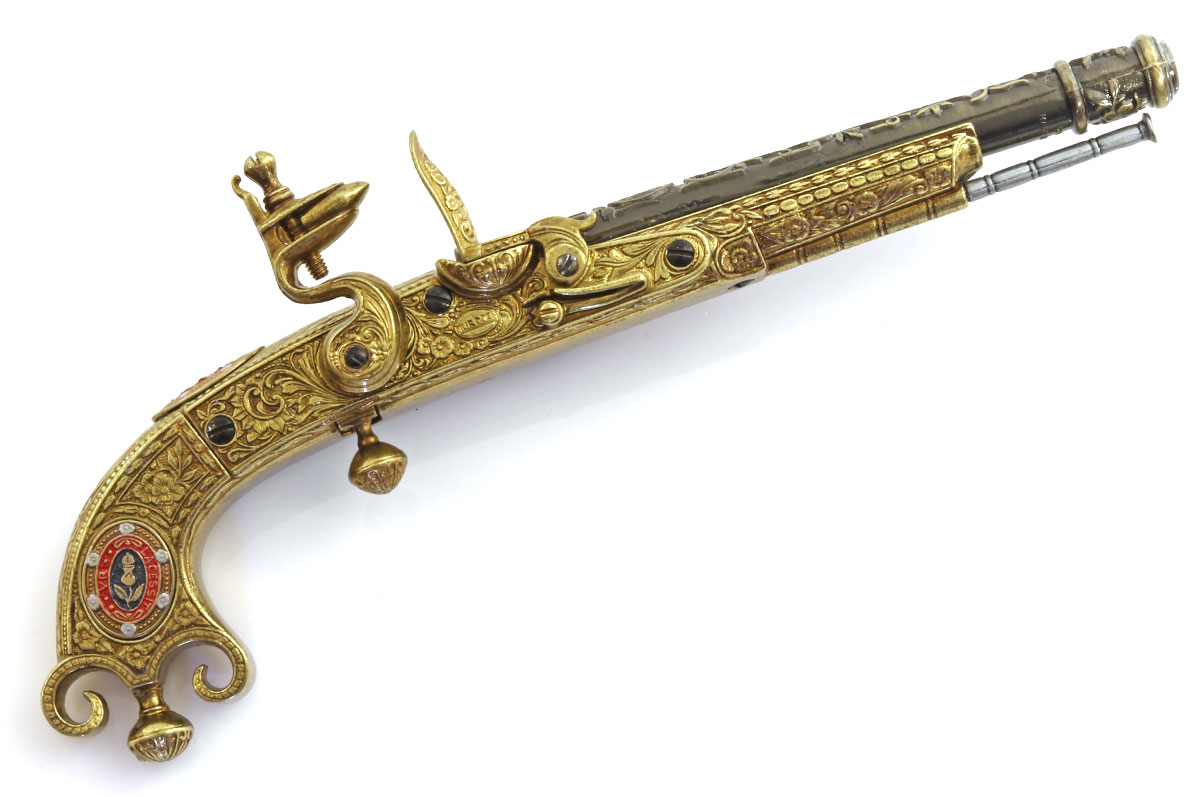 Bild von Steinschlosspistole "Dough of Dowane" 1760 – Schottische Dekopistole mit kunstvoller Verzierung