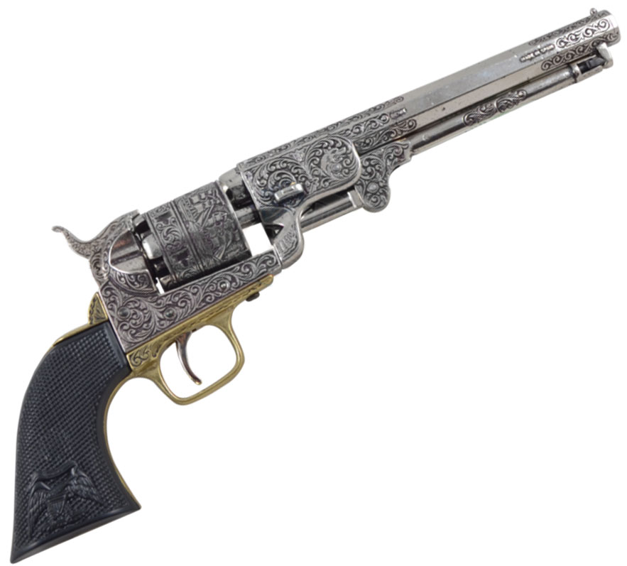 Bild von Colt Modell Navy USA 1851 silber ziseliert