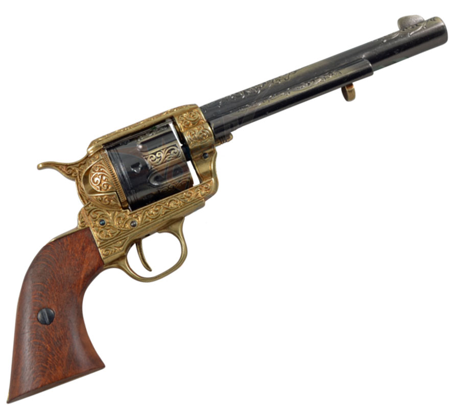 Bild von Kavallerierevolver Colt Peacemaker 1873 messing ziseliert